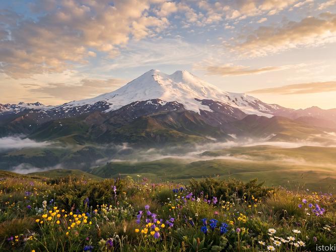 Эльбрус в лучах северного рассвета